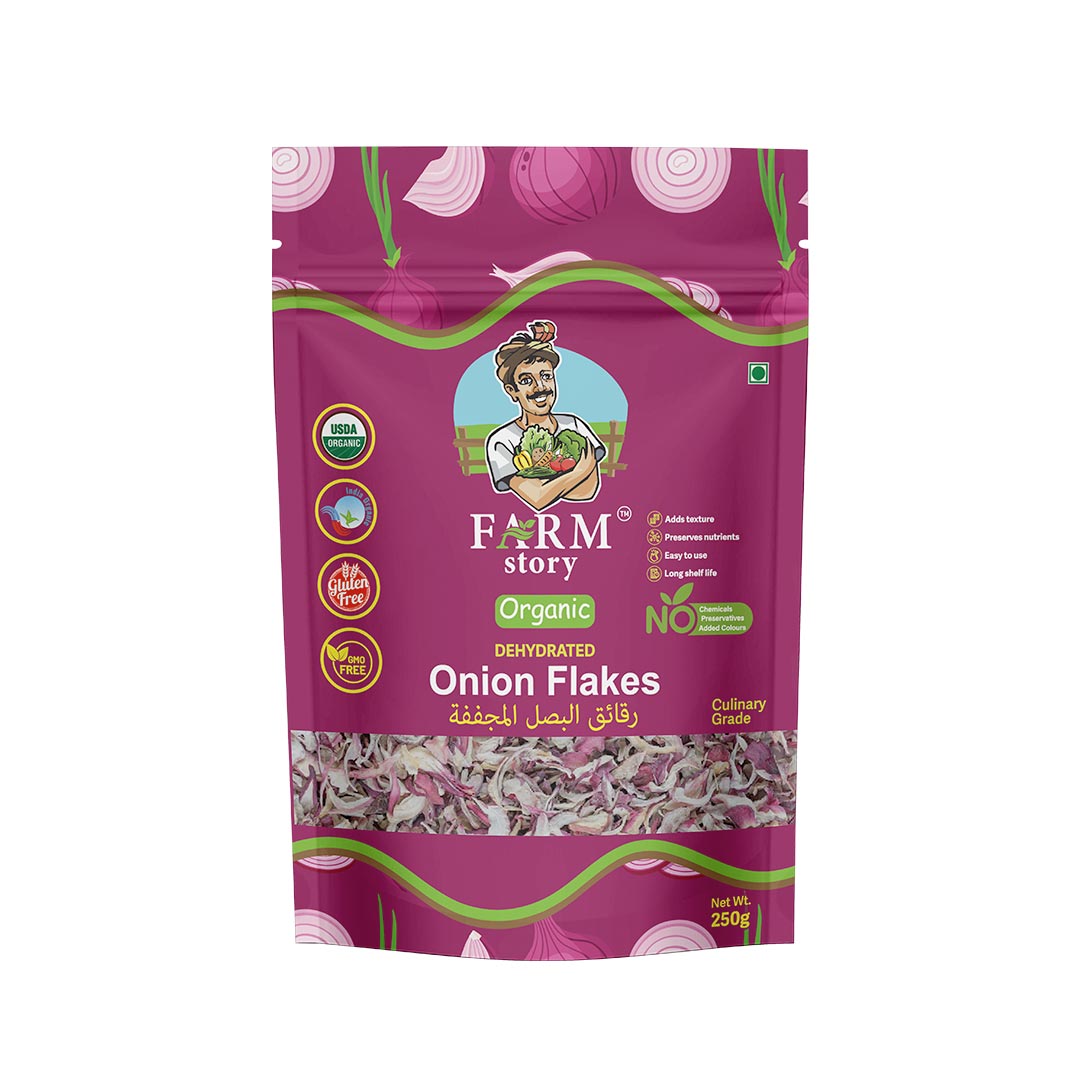 Organic Dehydrated Onion Flakes 250gm